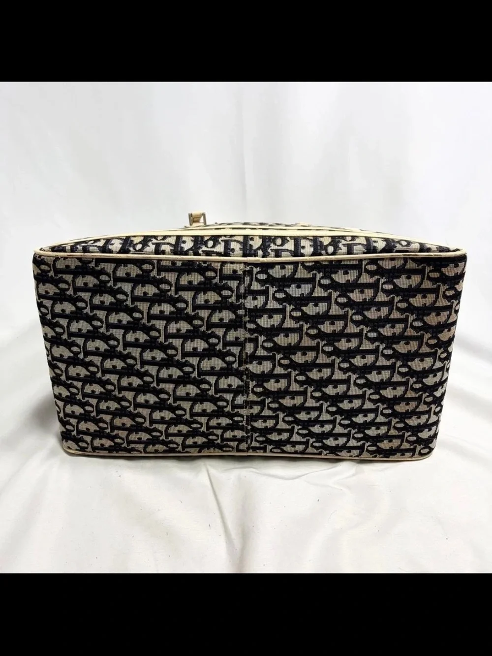 Dior Black & Beige Oblique Canvas Weekender Bag